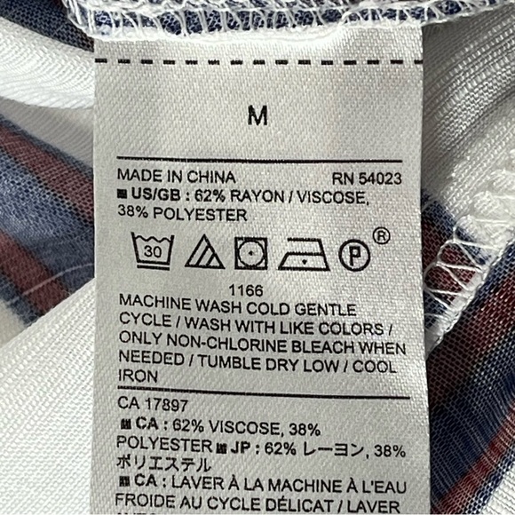 Banana Republic Blouse Striped Lightweight Sheer Oversized Pullover … - Picture 12 of 13